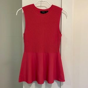 Theory Sleeveless Peplum Top, Pink, Size S